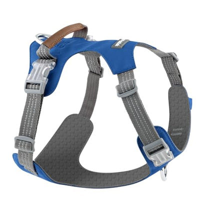 No Pull Dog Harness – Adjustable Reflective Nylon Vest for Small Medium Large Dogs, Escape Proof Training Harness with Leather Control Handle, Lightweight Aluminum Hardware (Royal Blue, S) - color: Royal Blue, size: S