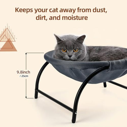 LIFLIX Raised Cat Hammock Bed, Standing Cat Cot with Washable Mesh, Pet Bed for for Kittens,Dark Blue - color: Dark Blue