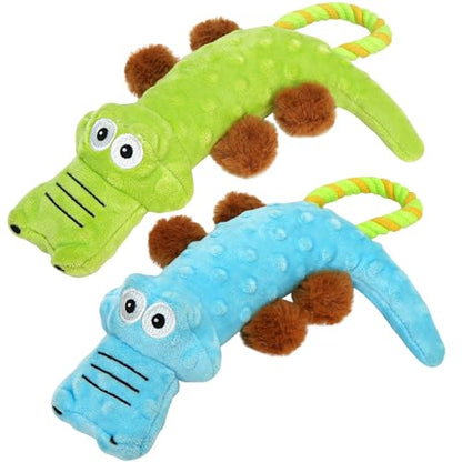 Prime Pets Squeaky Dog Toys, 2 Pack, Tough Stuffed Tug of War Dog Toys for Small Medium Large Dogs, Interactive Puppy Chew Toy to Keep Them Busy