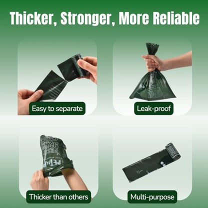 Pet N Pet 180 Counts Dog Poop Bags Rolls, 92% Plant Based Poop Bags for Dogs, Leak Proof Thick Doggie Poo Bag, Unscented Cat & Dog Waste Bag