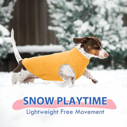 Dog Fleece Vest - Yellow, S - Warm and Stretchable Sweatshirt | Sleeveless Lightweight Sweater, Pullover Design for Small Dogs, Chihuahua Clothes, Papillon, Pomeranian - color: Yellow, size: Small
