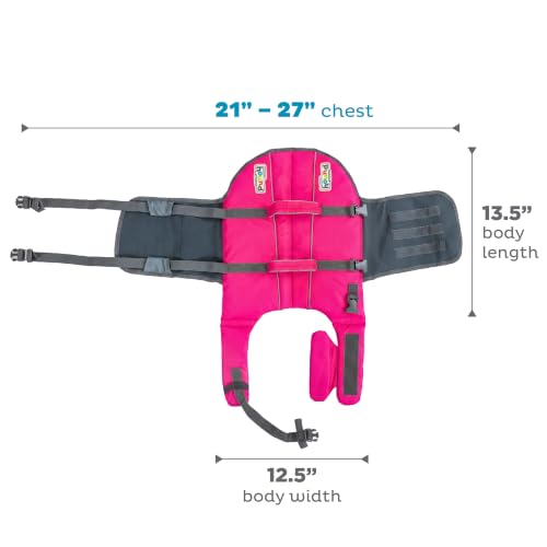 Outward Hound Granby Splash Pink Dog Life Jacket, Medium - color: Pink, size: Medium (Chest Girth: 21"-27")