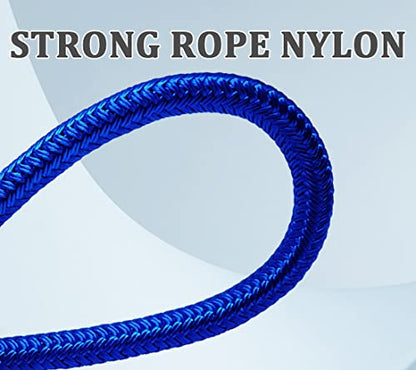 Short 12 Inch Dog Leash, 1/2" Nylon Rope Traffic Handle Lead | Strong Dog Tab Training Leash for Medium/Large/Ex-Large Dogs Outdoor Walking ( Blue ) - color: Blue