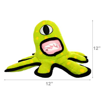 TUFFY - World's Tuffest Soft Dog Toy - Alien Green-Squeaker- Multiple Layers. Made Durable, Strong & Tough. Interactive Play (Tug, Toss & Fetch). Machine Washable & Floats | Multiple Layers & Reinforced Seams , Washable and Floats , Original Construction