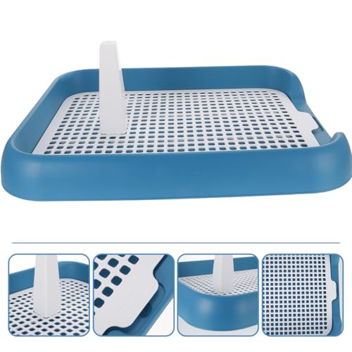 ULTECHNOVO 17.7" Mesh Dog Toilet Indoor Puppy Potty Tray Anti-Slip Pet Pee Pad Holder - color: Blue