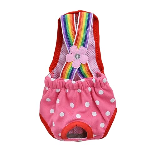 Dog Physiological Pants Pet Sanitary Pantie with Suspender Cat Diapers Underwear Puppy Adjustable Costumes Reusable Washable Breathable Menstruation Outfits Dog Diapers for Girl Dogs (Pink A, XXS) - color: pink A, size: XX-Small