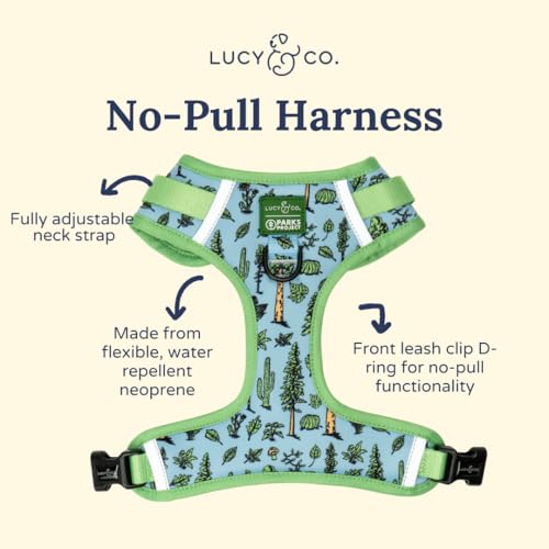 Lucy & Co. x Parks Project Feel the Earth Breath No-Pull Dog Harness, Adjustable Front Clip Harness with Comfort Padding, X-Large - color: Feel the Earth Breath, size: X-Large