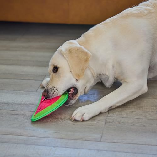 Outward Hound Tough Skinz Durable Squeaky Dog Toy with Two Tough Layers, Watermelon, Red, Medium - color: Watermelon, size: Medium
