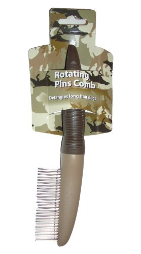 Rotating Pins Pet Grooming Comb, Camouflage