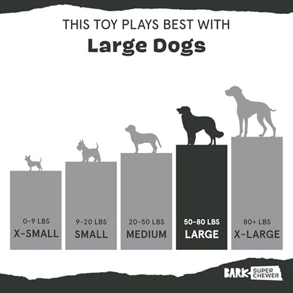 Barkbox Tug Tied Toad Dog Toy for Tough Chewers – Durable Rubber Design, Perfect for Tug-of-War - color: Tug Tied Toad-Large