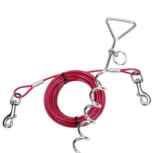 Coastal Pet Titan Dog Stake & Cable Tie Out Combos - Cable Tie Out for Dogs - Features Nickel Snaps - Durable, Heavy-Duty Dog Tie Out Cable - Quality Dog Supplies - 15'