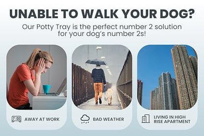 Pet Awesome Dog Potty Tray/Puppy Pee Pad Holder 25”x20” Indoor Wee Training for Small and Medium Dogs - color: Black