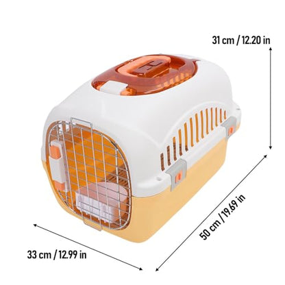 Focket Pet Carrier, 2 Door Top Load Hard Sided Dogs, Cats Pet Travel Carrier with 2 Door Top and Front Door Access, Dog Crate for Pets Kennel Air and Travel (Yellow)