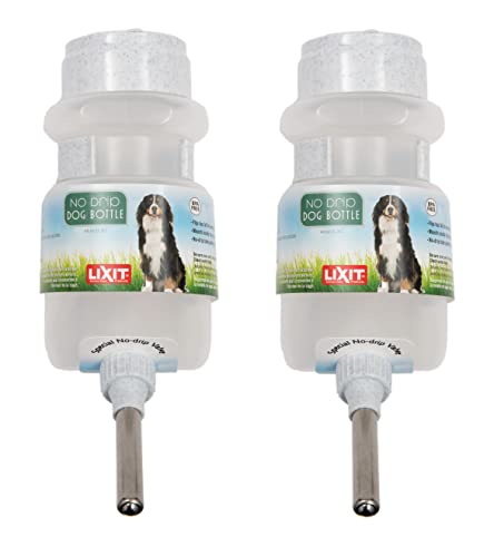 Lixit Top Fill NO-Drip Water Bottles for Dogs. (44 FL Oz (Pack of 2), White) - color: White, size: 44-Ounce / 2 Pack