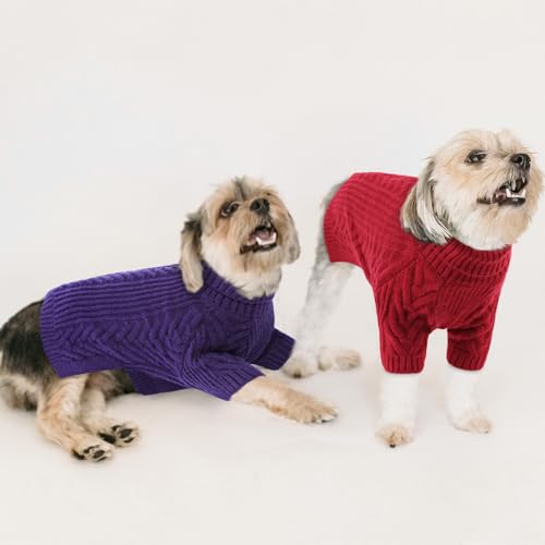 Large Dog Sweaters, Pet Sweaters for Large Dogs, Pets Sweatshirt Apparel Turtleneck Pullover Winter Pitbull, Samoyed (Red, L) - color: Red1, size: Large