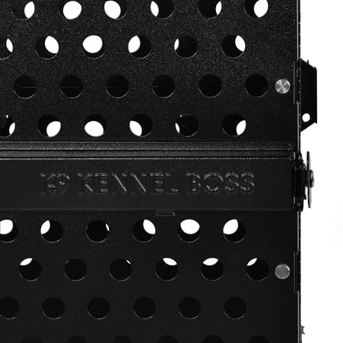 K9 Kennel Boss Aluminum Collapsible Dog Crate, Heavy Duty Folding Kennel - Medium-Long (Black) - color: Black, size: 40.6"L x 25.2"W x 28.9"H