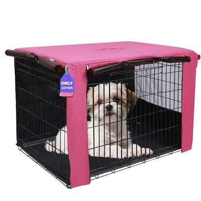 HiCaptain Breathable Dog Crate Cover 24 Inch, Durable Heavy Duty Kennel Cover, Dual Zippered Panels, Windproof Waterproof UV-Resistant (Pink) - color: Pink, size: 24.0"L x 18.0"W x 20.0"H
