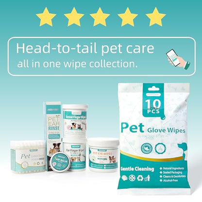 MEDUWEDU Dental Care Finger Wipes 60 Counts,Teeth Cleaning Finger Wipes for Dogs & Cats,Reduces Plaque & Freshens Breath, Mint Scent - size: 1.5" 60pcs