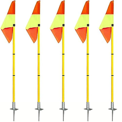 Slalom Training Agility Poles with Metal Spikes, Removable Coaching Sticks for Soccer Drills and Training, Spring Loaded Poles Soccer Technical Skills Training(Yellow B,1.5m(5ft)) - color: Yellow B, size: 1.5m(5ft)