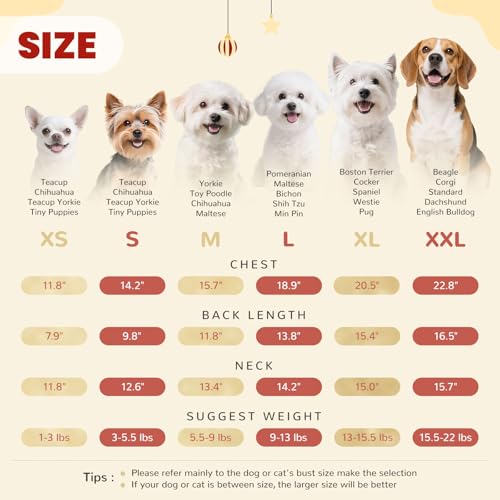 Christmas Dog Sweater with Hood Elk Costume Hoodie Soft Fleece Winter Warm Puppy Clothes for Small Dogs XS-XXL, Christmas Outfit for Cats & Dogs(Brown,Reindeer,Large) - size: Large