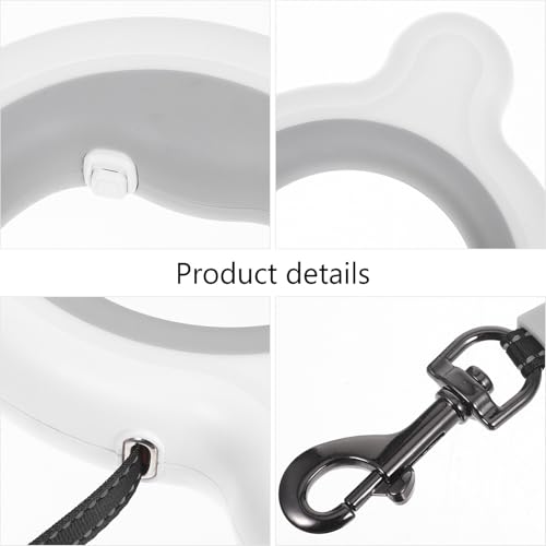 Kisangel Retractable Dog Leash 3 Meter Extendable Nylon Towing Rope with Anti-Slip Handle One-Hand Brake for Small and Medium Dogs Portable Automatic Pet Leash for Outdoor Walking