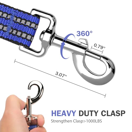 Hikiko Heavy Duty Dog Leash Strong Two Padded Soft Handles Dog Leash for Medium and Large Dogs (Blue,5FT) - color: Blue, size: 1 in x 5 ft