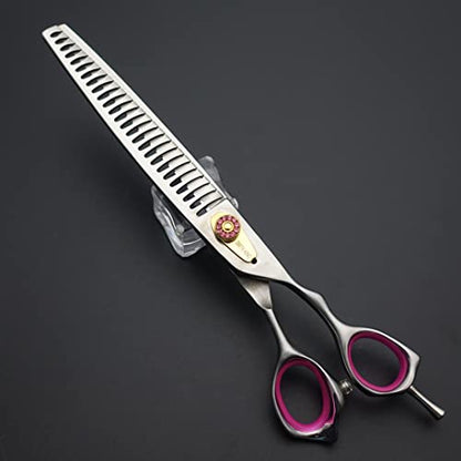 Professional Dog Grooming Shears Set Dogs Straight & thinning & Curved scissors & chunkers Scissorswith comb in 1 Set for Right-handed & Left-handed (8.0 Silvery right-handed) - color: 8.0 Silvery Right-handed