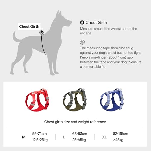 Dog Harness Heavy Duty No Pull Dog Harness with Handle, QR Code Anti-Loss Alloy Buckle Adjustable Nylon Dog Vest Control Harness for Medium Large Dogs Walking Training (Vivid Red, M) - color: Vivid Red, size: M
