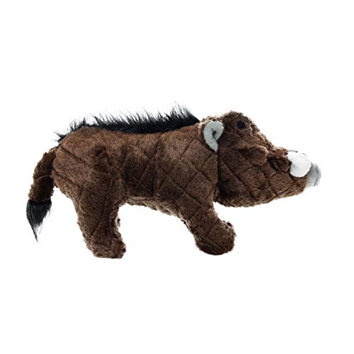 MIGHTY Tuffy 2 Pack Warthog Dog Toys | Ultra Durable Plush Toy with Multiple Layers & Reinforced Seams , Washable and Floats , Mighty® Construction - color: 2PK Brown Warthog