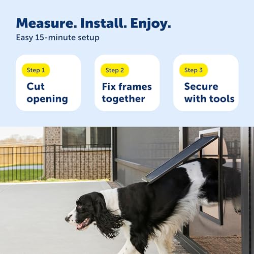 PetSafe Dog Door for Screen Door Size Large for Dogs and Cats up to 100 lb Use in Screen Doors Window Screens and Porch Screens - size: Large (Pack of 1)