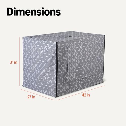 Amazon Basics Dog Cage Cover for 42-inch Wire Crates, Heavy-Duty with Zippered Panels - size: 42"L x 27"W x 31"H