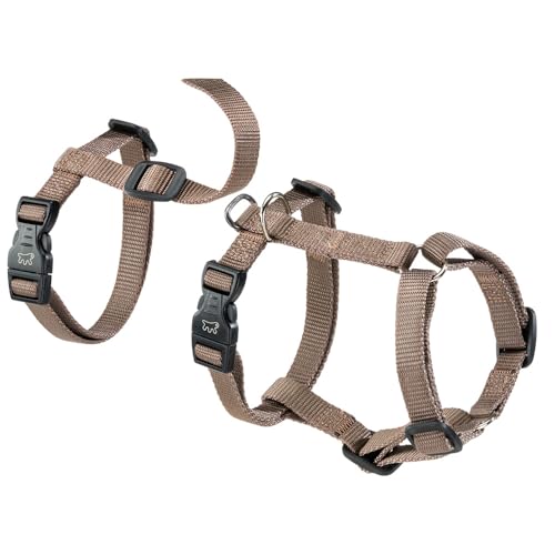 Ferplast Dog Harness Small Dog Brave Small, Escape Proof Dog Harness, Greyhound, Adjustable Harness for Dogs, 6 Closures, Marrone - color: Brown, size: zzzz-s
