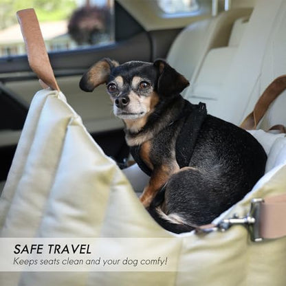 ClevaHome Small Dog Car Seat & Travel Carrier & Pet Bed, Non-Slip Booster Seat for Dogs up to 10lbs, Fashionable Pet Carrier Bag for Indoor and Outdoor - style: Polyester