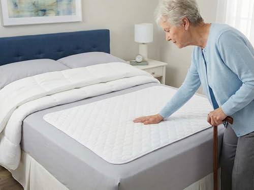 RMS Ultra Soft 4-Layer Washable and Reusable Incontinence Bed Pad - Waterproof Bed Pads, 34"X54" - size: 34 x 54 Inch