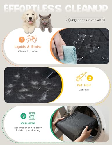 Lamicall Dog Car Seat Cover for Back Seat - [Upgraded Anti-Ripped] Back Seat Extender for Dogs Hard Bottom, Waterproof Dog Hammock for Car with Mesh Window, Pet Backseat Protector SUV & Small Truck XL - size: For Full Size Truck /Full Size SUV