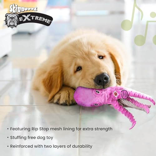 SPOT Skinneeez Extreme Stuffing Free Durable Squeaker Octopus Dog Toys, 16in, Pack of 3 Pcs
