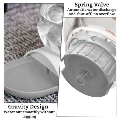 Hamiledyi Automatic Water Dispenser for Dogs and Cats Pet Water Dispenser 2.8 Liter Pet Gravity Water Station Spill-Proof Spherical Waterer Pets Water Bottle for Puppies Kittens Rabbits (Grey) - color: Grey