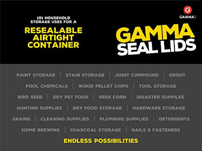 Gamma2 Gamma Seal Lid for Utility Buckets - Fits 3.5, 5, 6 & 7 gallon buckets, Yellow, Made in USA (Pack of 12) - color: Yellow, size: Fits 3.5, 5, 6, & 7 Gallon Buckets (Pack of 12)