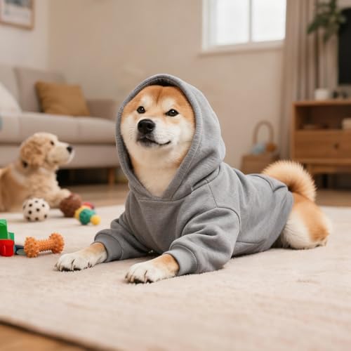 Idepet Pet Dog Hoodies Clothes for Small Pets Vest Chihuahua Clothing Warm Coat Jacket Autumn Puppy Outfits Cats Dogs Clothing(S,Grey) - color: Grey, size: Small