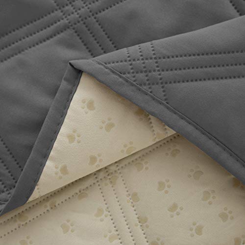 Ameritex Waterproof Dog Bed Cover Pet Blanket with Anti-Slip Back for Furniture Bed Couch Sofa - color: Darkgrey, size: 30x60 Inch (Pack of 1)