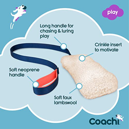 Coachi Chase & Crinkle - A Fun Enrichment Dog Toy for Chase & Play. Soft & Crinkly, Lightweight, Reward Training, Interrupting Biting & Chewing, Ideal for Agility and Suitable for Puppies - style: Chase & Crinkle