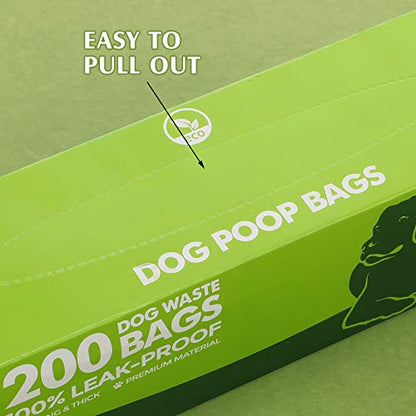 Sherr 20 Boxed Rolls 4000 Counts Dog Poop Bags Bulk Leak Proof Dog Waste Bags Universal Pet Doggy Waste Poop Box for Puppy Pets Outdoor Walking and Travel, 20 Rolls of 200(Green) - color: Green