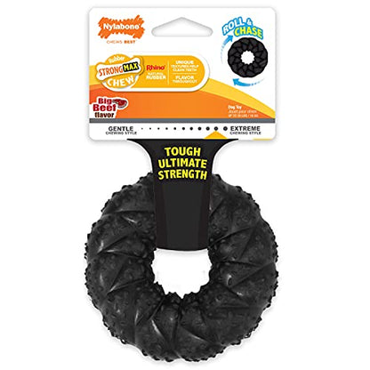 Nylabone Strong Max Chew Braided Ring Chew Toy for Dogs, Beef, Medium/Wolf - Up to 35 lbs. (1 Count) (Pack of 2) - size: Medium up to 35 lbs. (Pack of 2)