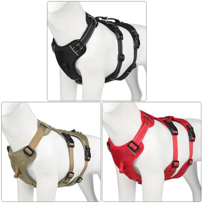 Red No-Pull Dog Harness, Reflective Padded Design for Small/Medium/Large Dogs, Adjustable & Escape-Proof Dog Vest.M:33-61 lbs (Chest:18-25",Neck:17-21") - color: Red, size: M:33-61 lbs (Chest:18-25",Neck:17-21")