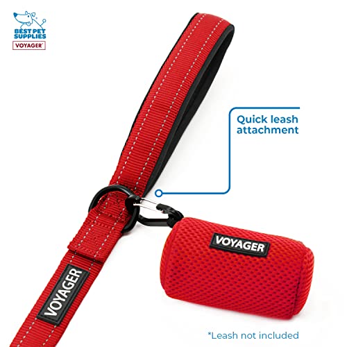 Best Pet Supplies 2팩 강아지 배변 봉투 홀더 목줄 부착물, 색상, 여행, 산책, 공원 및 실외 사용을 위한 재사용 가능한 메시 디스펜서 파우치, 클립온으로 부드럽고 내구성이 뛰어난 - 메시 레드 - color: 메시 (레드), size: 1개 (2팩)