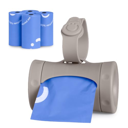 Ubbi Retractable Bag Dispenser for Diaper Bag Value Set, Portable Bag Holder for Travel, Newborn Baby Essentials, Diaper Bag Must Have, Includes 60 Lavender Scented Bags, Taupe - color: Taupe Bundle, size: 1 Count (Pack of 1)