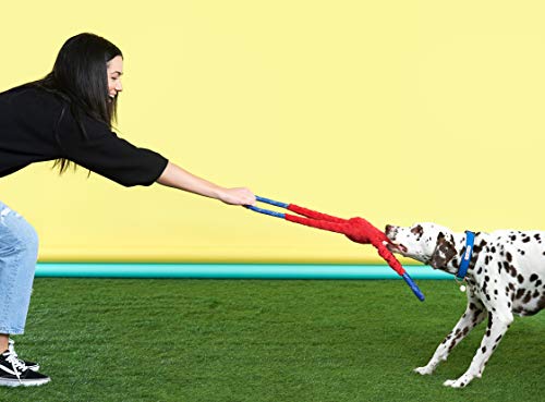 ZippyPaws RopeTugz - Durable Dog Pull Rope Toy, Interactive Tug of War for Large, Medium, & Small Dogs, Squeaky Pet Products to Keep Them Busy, Made with Heavy Duty Climbing Rope - Red Monkey - color: Red, size: 28 x 5 x 5 in