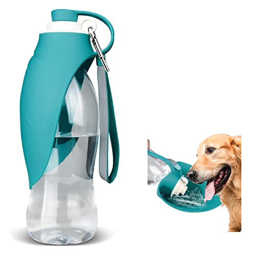 TIOVERY Dog Water Bottle for Walking, Pet Water Dispenser Feeder Container Portable with Drinking Cup Bowl Outdoor Hiking, Travel for Puppy, Cats, Hamsters, Rabbits and Other Small Animals 20 OZ - color: Blue