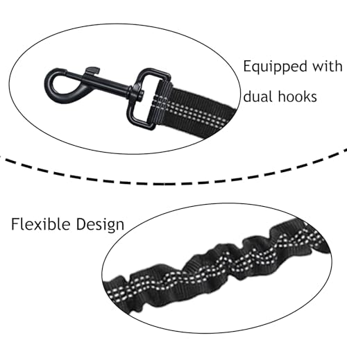 Dog Seat Belt for Bike Basket, Bike Leash, Retractable Bicycle Dog Seatbelt Seatbelt Extender for Bicycle Baskets, Racks or Pet Carriers (Black)