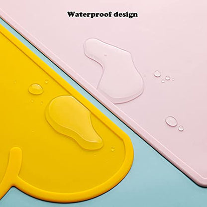 Love Dream Silicone Pet Feeding Food Mat with Raised Edge, Anti-Slip Waterproof Pet Bowl Mat Placemat for Dog and Cat (Royal Blue) - color: Royal Blue